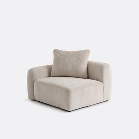 Halfzits met armleuning links voor modulaire eenheden, in jacquard chenille, AMAD