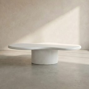 Organische Salontafel Wit - 121 X 51.5cm.