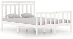 vidaXL Bedframe massief hout wit 135x190 cm 4FT6 Double