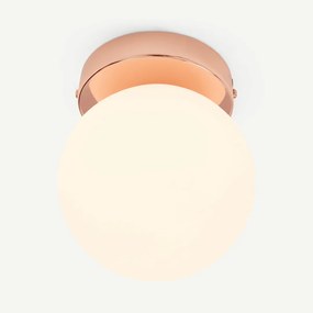 Apollo LED badkamerlamp, koper en opaalglas