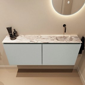 Mondiaz Ture DLux toiletmeubel 120cm greey met wastafel glace rechts zonder kraangat