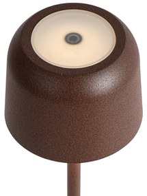 Buitenlamp met dimmer LED Tafellamp met dimmer mushroom roestbruin oplaadbaar incl. laadstation - Raika Modern IP65 Buitenverlichting Lamp