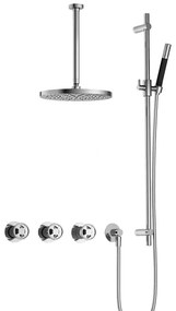 Hotbath Cobber IBSW70 Regendoucheset inbouw - 30cm plafondarm - 30cm ronde hoofddouche - staafhanddouche - glijstang - chroom IBSW70CR357