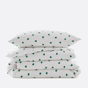 Beddengoed voor kinderen, van 50% gerecycled katoen, met vierkant kussensloop, Scacco groen