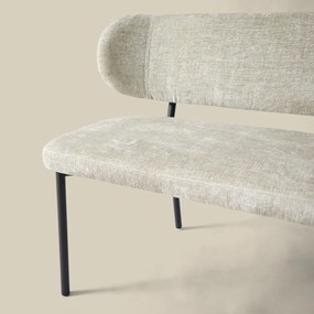 Eetkamerbank Beige Stof Met Rugleuning 155 Cm