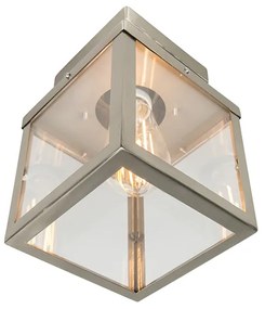 Moderne buitenplafondlamp staal 1-lichts - Rotterdam Modern E27 Buitenverlichting vierkant