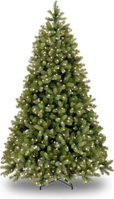 Poly Bayberry Hinged verlichte kunstkerstboom - 198 cm - Groen - Diameter 130 cm - 1227 tips - 500 ledlampjes (warm wit) - Metalen voet