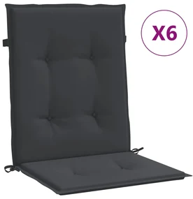 vidaXL Tuinstoelkussens 6 st 100x50x3 cm zwart