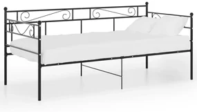 vidaXL Slaapbankframe metaal zwart 90x200 cm