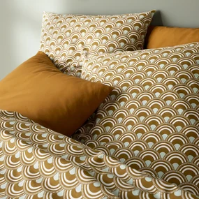 Katoenen bedset, vierkant kussensloop, Caletta
