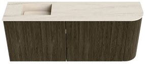 Mondiaz Joya DLux 100cm toiletmeubel ronding rechts shadow met wastafel faye links 1 kraangat meli