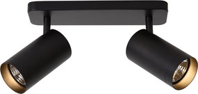 Moderne plafondlamp zwart 2-lichts GU10 70mm - Jeana Luxe