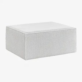 Rechthoekige Poef 90x70 Cm In Synthetische Crespol Vezel Wit - Sklum