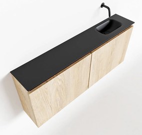 Mondiaz Ture 120cm toiletmeubel washed oak met wastafel urban rechts geen kraangat