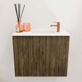 Mondiaz Joya 50cm toiletmeubel dusk met wastafel faye rechts 1 kraangat talc