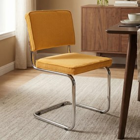 Zuiver Ridge Rib Retro Stoel Ribstof Geel