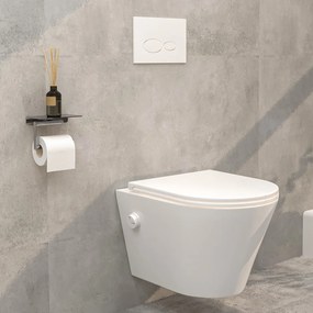 Mueller Afesta randloos toiletpot met bidetsproeier koud en platte softclose zitting wit glans