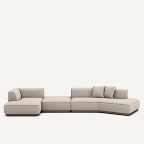 Open hoekbank links XL structuur viscose linnen, JACOPO