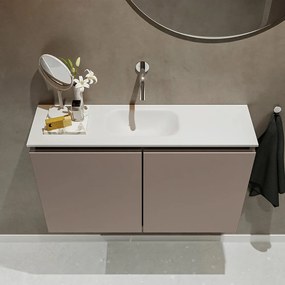 Mondiaz Ture 80cm toiletmeubel smoke met wastafel talc midden geen kraangat