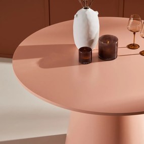 Ronde Eettafel Met Ronde Voet Peach - 120 X 120cm.