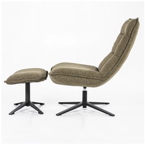 Eleonora Marcus Fauteuil Met Voetenbank Groen Boucle