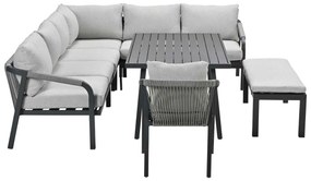 Garden Impressions Tarera lounge dining set 7-delig - donker grijs