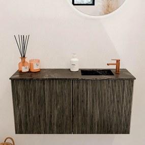 Mondiaz Joya DLux 80cm toiletmeubel shadow met wastafel faye rechts 1 kraangat lava