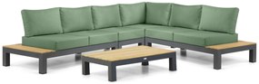 Loungeset 6 personen Aluminium/Teak Grijs Lifestyle Garden Furniture Vittoria