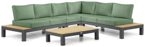 Loungeset 6 personen Aluminium/Teak Grijs Lifestyle Garden Furniture Vittoria