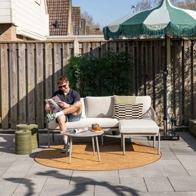 Novi Bente loungeset 3-delig chaise longue - zand
