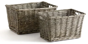 Set van 2 manden in gevlochten rotan, Semra