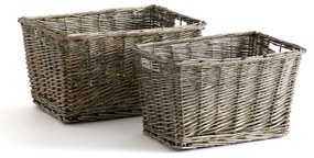 Set van 2 manden in gevlochten rotan, Semra
