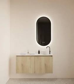 Gliss Design Echo toiletmeubel 100cm evoke eiken met toppaneel wit mat