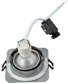 Set van 6 afgeronde inbouwspots gunmetal GU10 50mm draai- en kantelbaar IP44 - Alberto