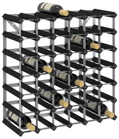 vidaXL Wijnrek voor 42 flessen massief grenenhout zwart