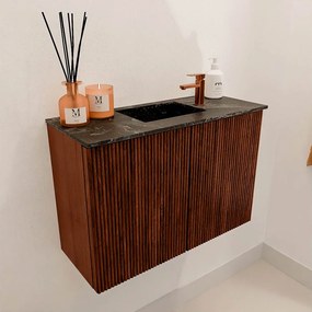 Mondiaz Joya DLux 60cm toiletmeubel ruby met wastafel faye midden 1 kraangat lava