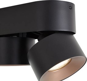 Moderne opbouwspot zwart met brons GU10 50mm 2-lichts kantelbaar - Echo