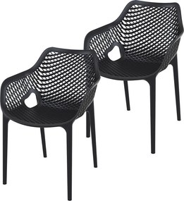 Garden Impressions Air XL design tuinstoel zwart - 2 stuks