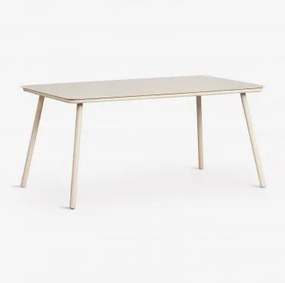 Rechthoekige Eettafel 160x90 Cm In Glas Arhiza Tapioca Beige - Sklum