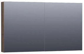 Saniclass Plain Spiegelkast - 120x70x15cm - 2 links/rechtsdraaiende spiegeldeuren - hout - black oak SK-PL120BO