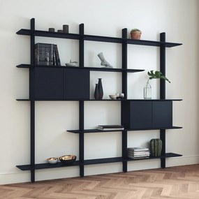 Tenzo Bridge Open Wandkast 190x224 Cm Zwart - 224x25x190cm.