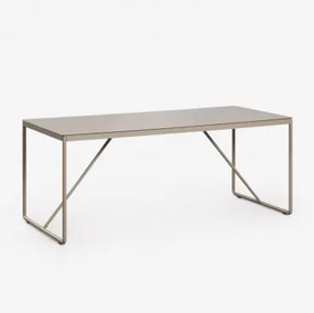 Rectangular Eettafel 185x85 Cm In Staal Melida Moka Bruin - Sklum