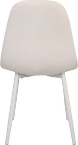 Set 6 White Teok Fluwelen Stoelen