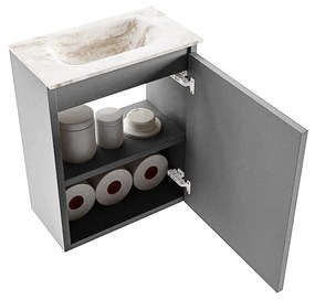 Mondiaz Ture DLux toiletmeubel 40cm plata met wastafel frappe midden zonder kraangat