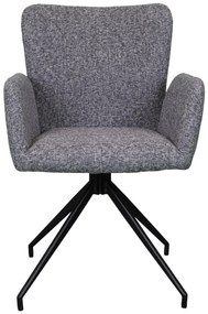 SARETTA grijsblauw (stof Java 48) - MODERNE GESTOFFEERDE DRAAISTOEL VOOR WOONKAMER/EETAMER/LOFT KANTOOR