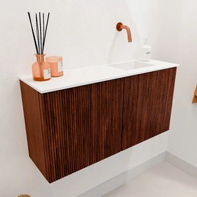 Mondiaz Joya 80cm toiletmeubel ruby met wastafel faye rechts zonder kraangat talc