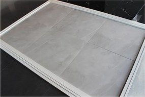 Hoogglans Vloertegel 60x60 Cm Marmerlook Arma Wit Grijs NR44