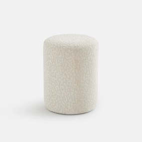 Pouf van bouclé, luipaardprint, POLINA