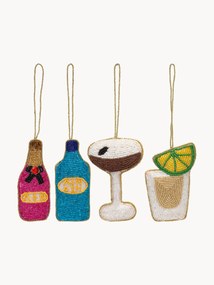 Kerstboomhanger Cocktail, set van 4