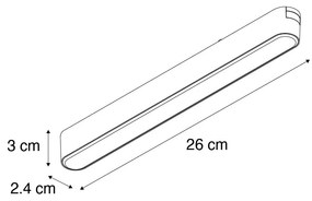 LED Moderne plafondlamp zwart voor railsysteem 1-fase 10W 3000K - Magnetic Marra Modern Binnenverlichting Lamp